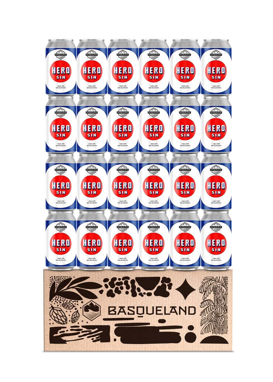 cerveza sin alcohol basqueland hero hazy IPA craft beer caja 24 unidades