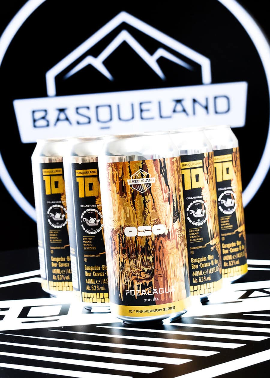 cerveza basqueland pozalagua ddh IPA colaboración oso 10º aniversario lata grupo