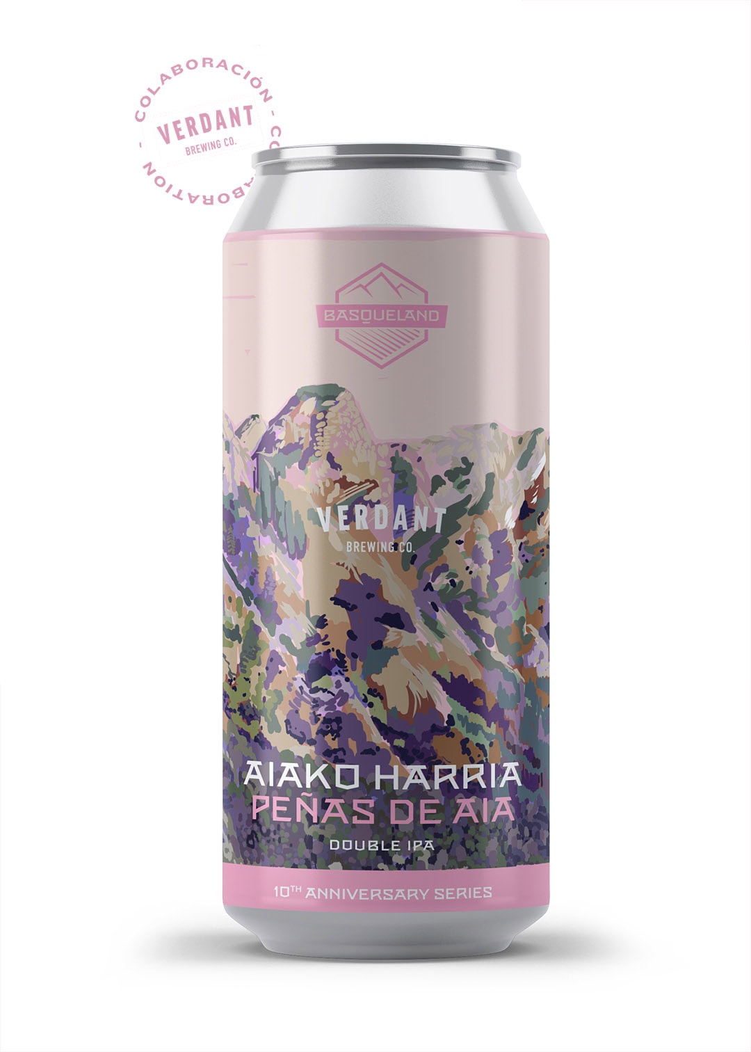 basqueland_cerveza_artesanal_premium_aiako_harria_10_anniversary_series_collab_double_indoa_pale_ale_craft_beer_can_44cl cerveza artesanal premium 10º aniversario basqueland aioako harria peñas de aia IPA lata 440ml colaboración meta edabeak