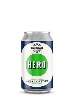 cerveza west coast IPA sin alcohol Basqueland Hero lata 330 ml