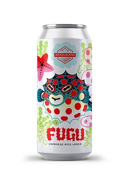 cerveza artesanal premium basqueland fugu lager lata 440ml diseño marcos navarro