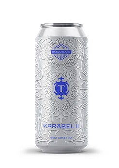 cerveza artesanal premium basqueland karabel west coast IPA lata 440ml diseño marcos navarro