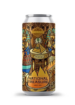 cerveza artesanal premium basqueland national treasure hazy IPA lata 440ml diseño marcos navarro