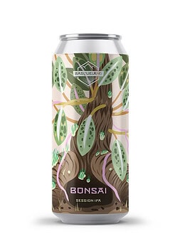 cerveza artesanal premium basqueland bonsai session IPA lata 440ml diseño marcos navarro
