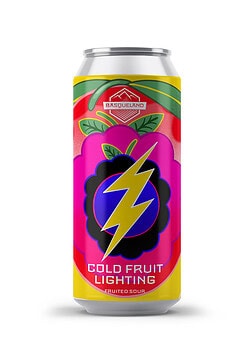 cerveza artesanal premium basqueland cold fruit lightning lata 440ml diseño marcos navarro
