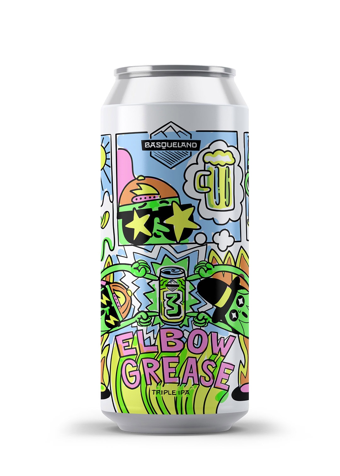 cerveza artesanal premium basqueland elbow grease triple IPA lata 440ml diseño marcos navarro
