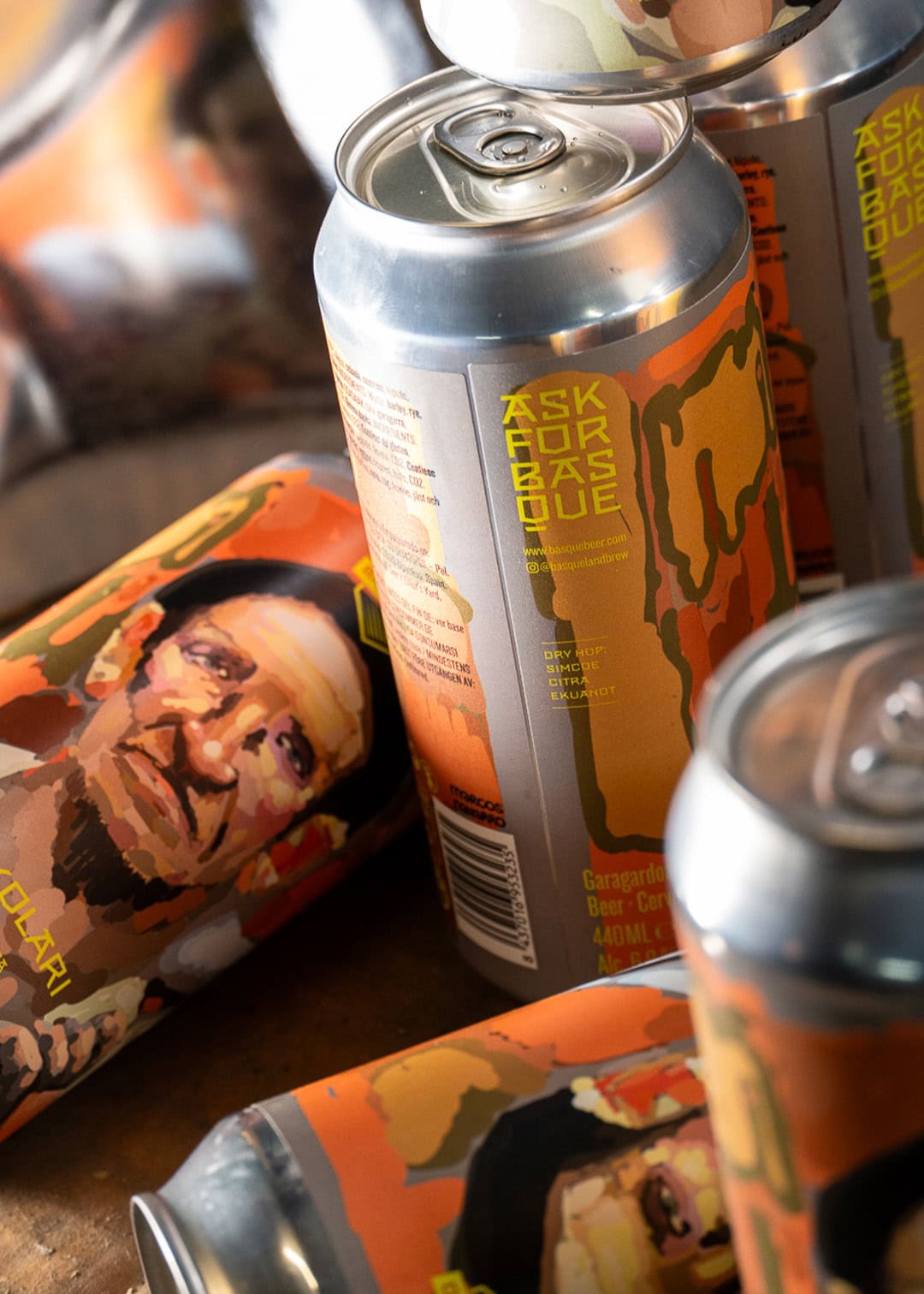 cerveza artesanal premium basqueland aizkolari red rye IPA lata 440ml diseño marcos navarro