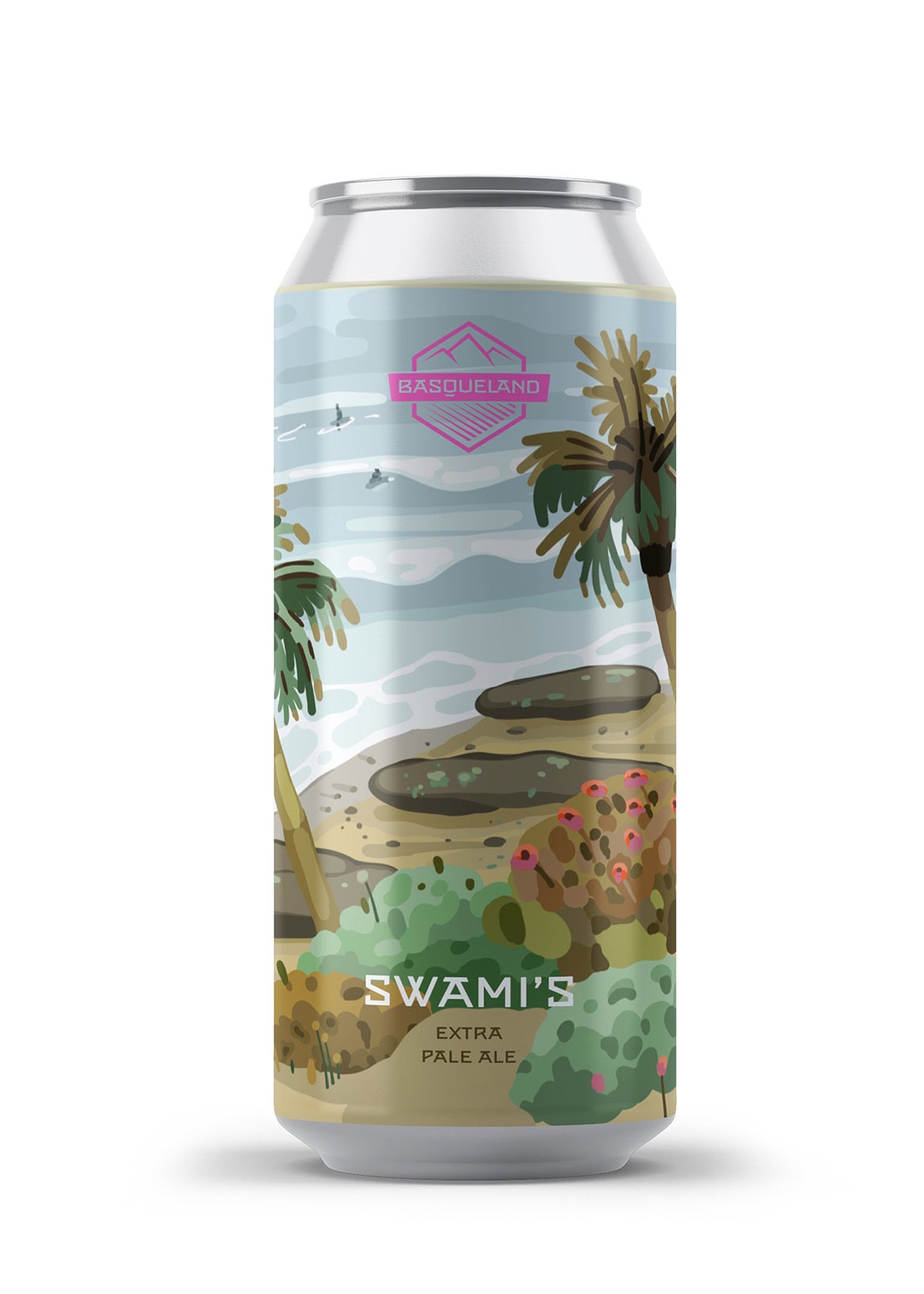 cerveza artesanal premium basqueland swamis extra pale ale lata 440ml diseño marcos navarro