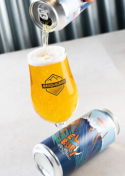 cerveza artesanal premium basqueland el buey west coast IPA lata 440ml diseño marcos navarro