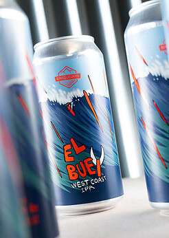 cerveza artesanal premium basqueland el buey west coast IPA lata 440ml diseño marcos navarro