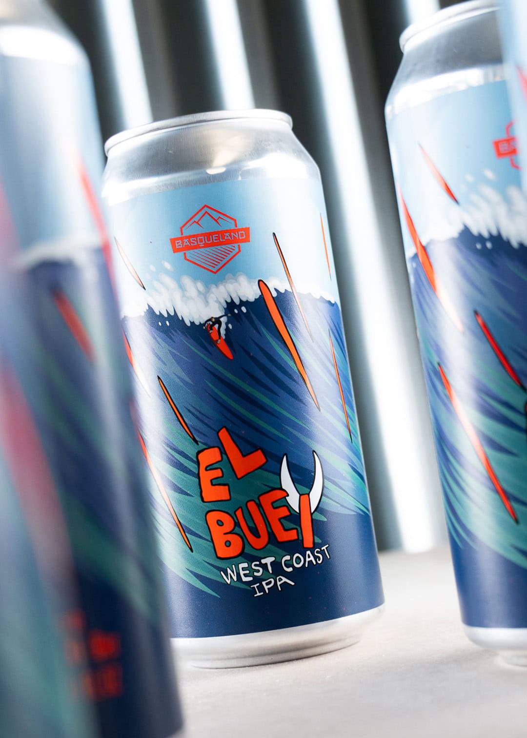 cerveza artesanal premium basqueland el buey west coast IPA lata 440ml diseño marcos navarro
