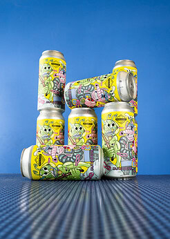 cerveza artesanal basqueland outsiders hazy pale ale lata ilustración marcos navarro