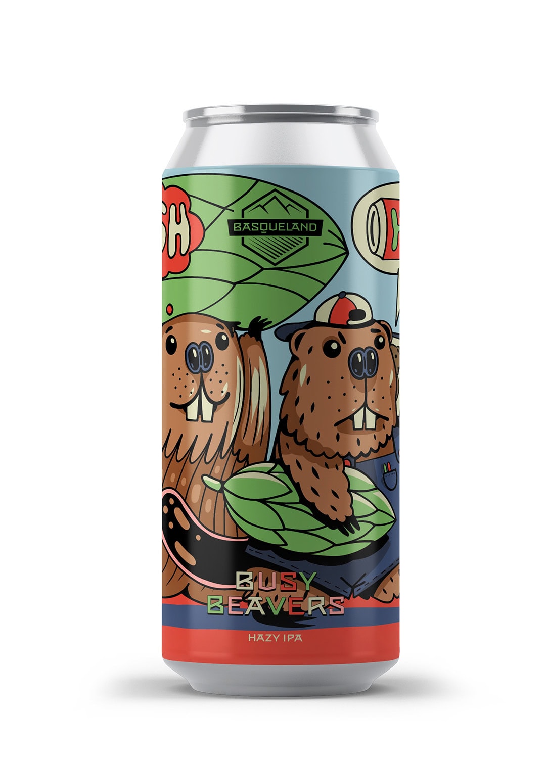 cerveza artesanal basqueland busy beavers hazy india pale ale lata ilustración marcos navarro