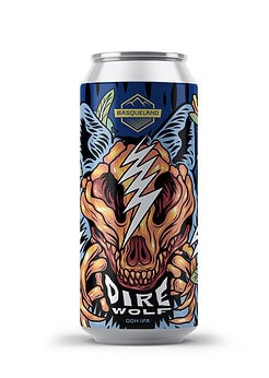 cerveza artesanal basqueland dire wolf ddh india pale ale lata ilustración marcos navarro