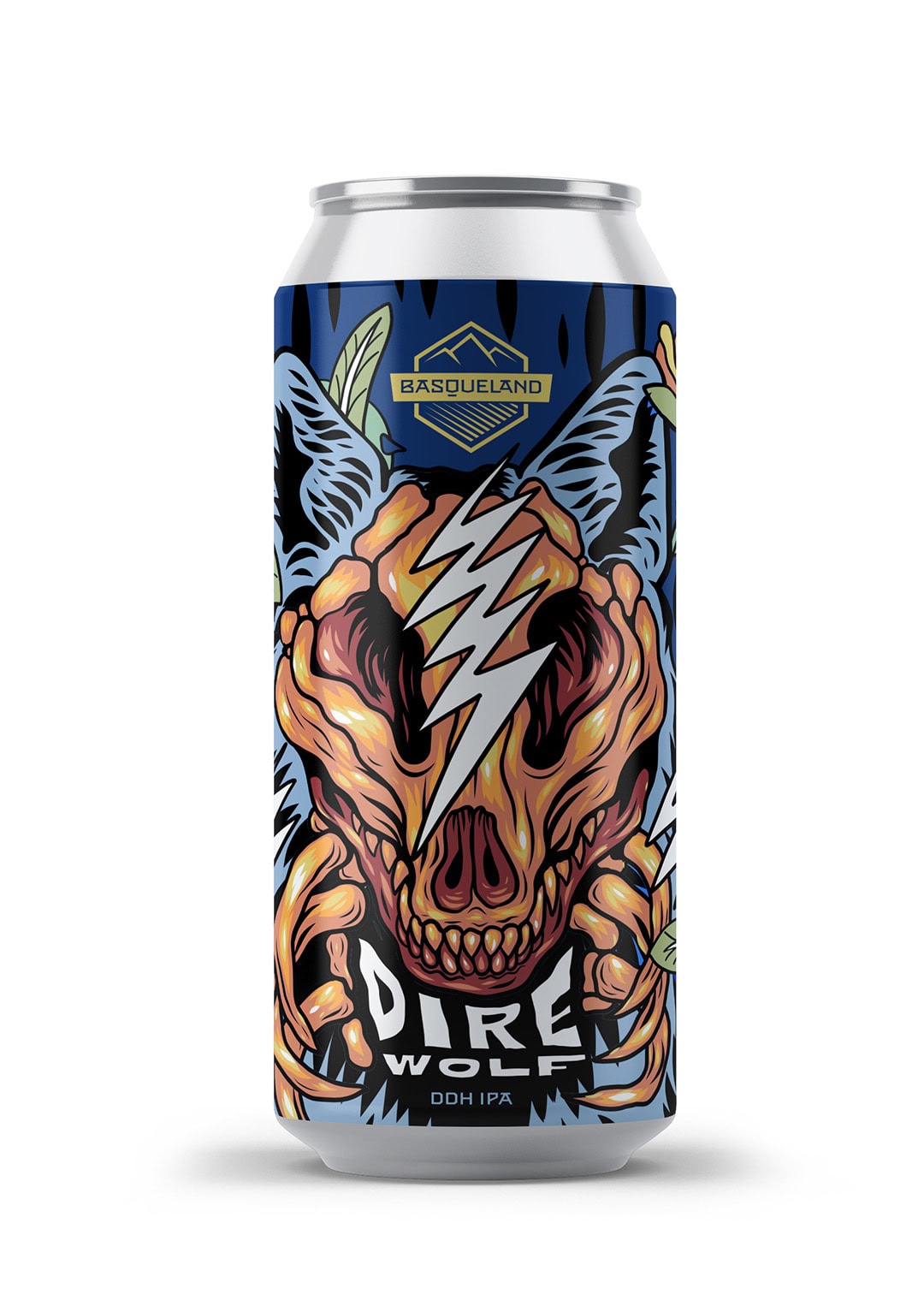 cerveza artesanal basqueland dire wolf ddh india pale ale lata ilustración marcos navarro