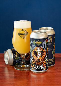 cerveza artesanal basqueland dire wolf ddh india pale ale lata ilustración marcos navarro