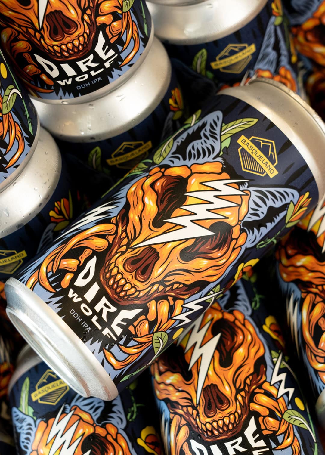 cerveza artesanal basqueland dire wolf ddh india pale ale lata ilustración marcos navarro