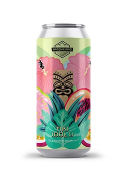 cerveza artesanal basqueland tiki idol 2 fruited sour lata ilustración marcos navarro