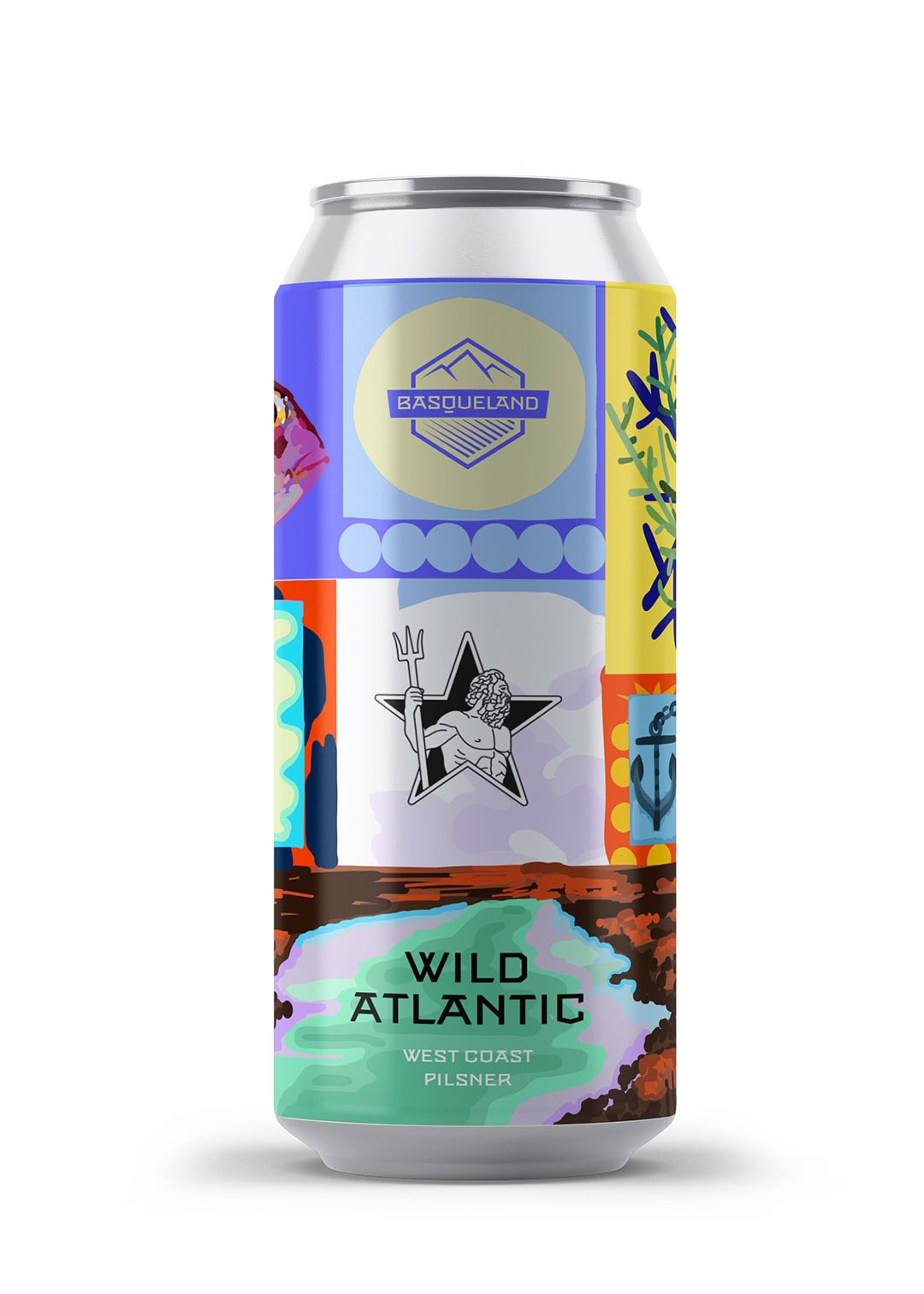 cerveza artesanal premium basqueland wild atlantic west coast pilsner collab galway bay lata 440ml diseño marcos navarro