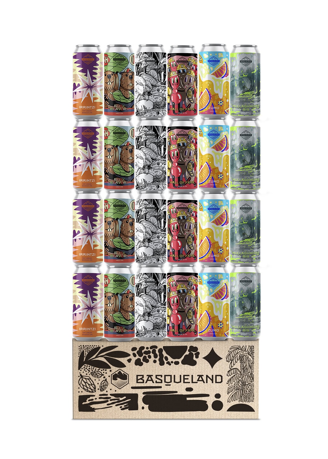 caja degustación de cerveza variada basqueland via alpina IPA lager stout pale ale