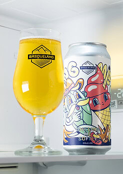 cerveza artesanal basqueland clilling me softly cold IPA lata ilustración marcos navarro copa