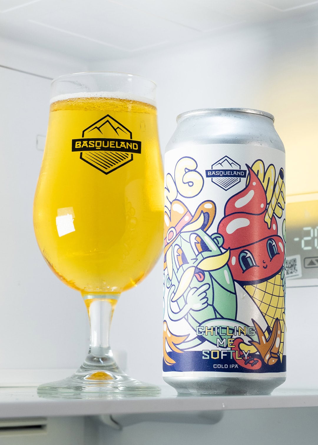cerveza artesanal basqueland clilling me softly cold IPA lata ilustración marcos navarro copa
