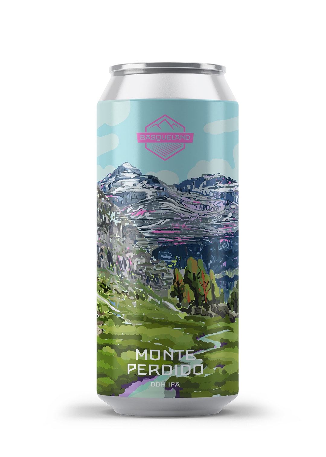 cerveza artesanal basqueland monte perdido ddh india pale ale lata ilustración marcos navarro