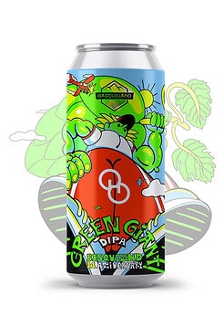 cerveza artesanal basqueland green giant double india pale ale lata ilustración marcos navarro