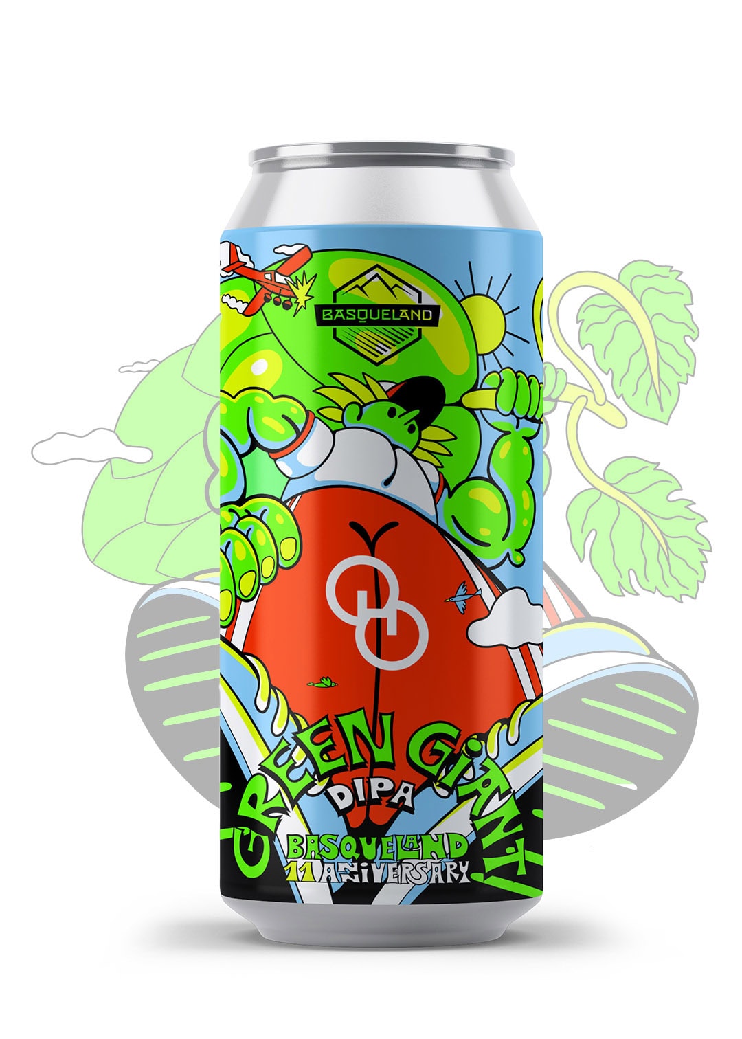 cerveza artesanal basqueland green giant double india pale ale lata ilustración marcos navarro